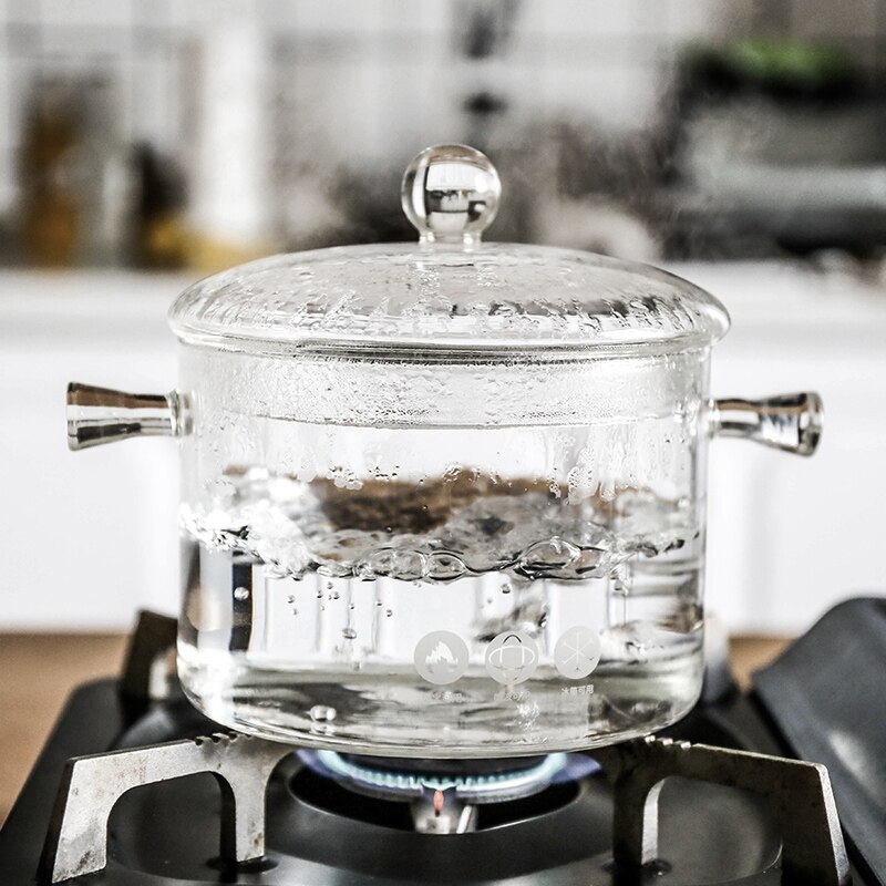 1.35/1.5l husholdnings varmebestandigt glas suppe grød pot mikroovn ild opvarmning gennemsigtig glasskål køkken madlavningsredskaber