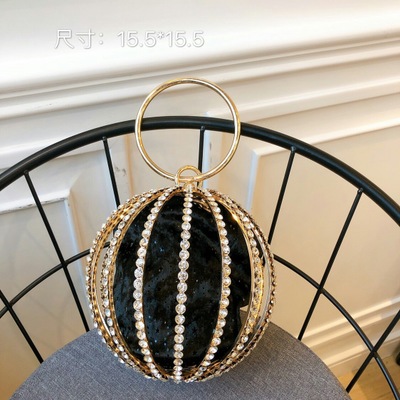 Bolsa de design dourada para mulheres, bolsa feminina com enfeite de pérolas, corrente de mão para casamento, de noiva: 2