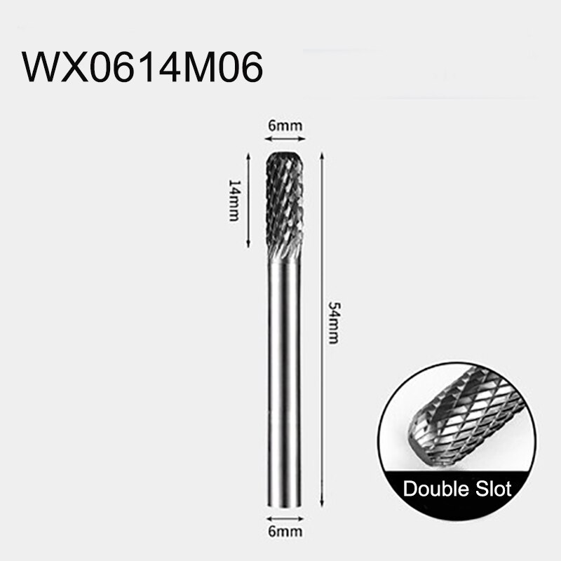Cylindrical Semi-circular 1pcs Tungsten Steel Alloy Rotary Boring Head Grinding Head Milling Cutter W-shaped Wood Carving Head: WX0614M06