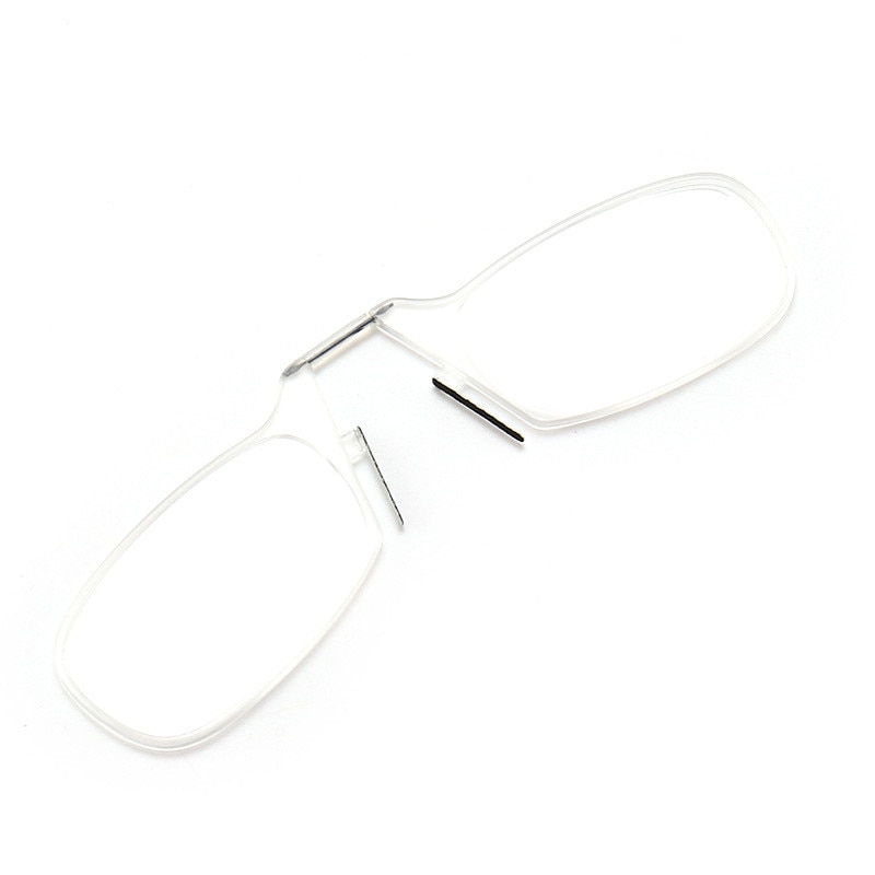 Pander gennemsigtige mini sticky læsebriller næseklemme briller mænd kvinder presbyopisk glas sort 1.0 1.5 2.0 2.5 3.0