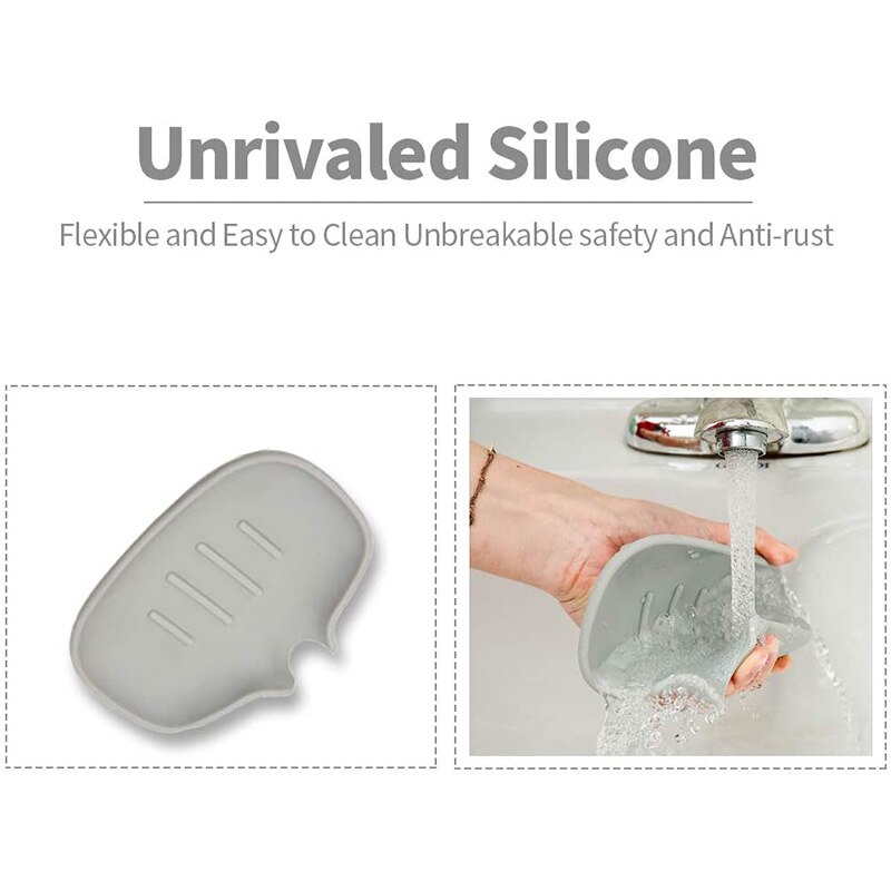 Silikon Seife Gericht mit Ablauf, Bar Seife Halfter für Dusche Schlecht, selbsttrocknung Seife Tablett zu Halten Seife Trocken Sauber 3 Stck