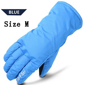 Winddicht Vrouwen Sneeuw Handschoenen Ski Handschoenen Snowboard Waterdichte Handschoenen Sneeuwscooter Motorrijden Winter Handschoenen Voor Mannen: Blue M