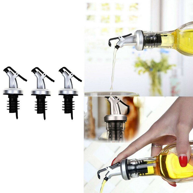 1/3 Pcs Fles Stopper Lekvrije Wijn Stop Fles Cap Wijn Schenker Tuit Stopper Dispenser Olijfolie Sproeier Kitchen Tools