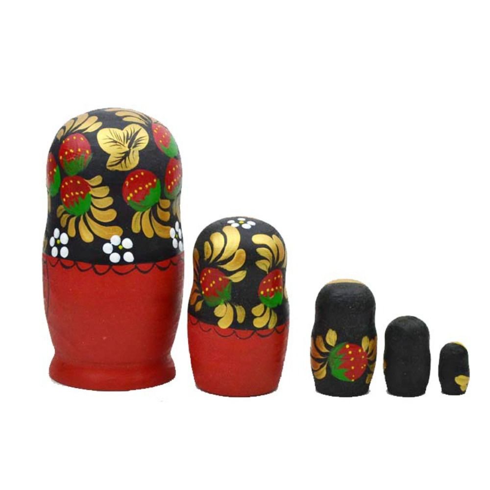 Ornamento da scrivania a 5 strati, Matryoshka fragola ragazze, fatto a mano, decorazione per la casa, simpatico giocattolo russo per bambini