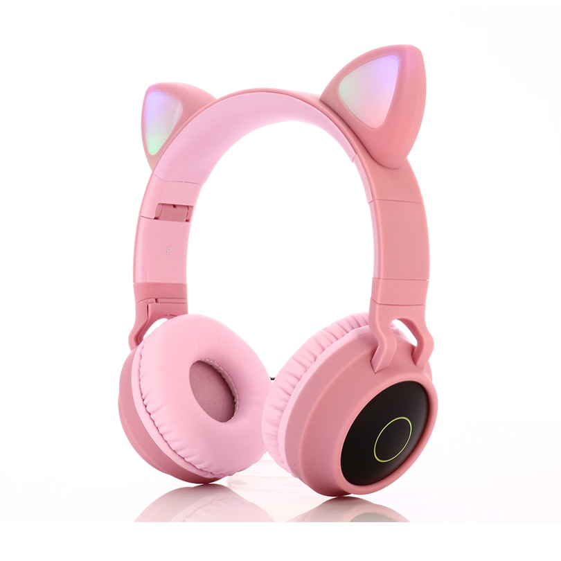 Drahtlose Kopfhörer, LED leucht Katze Ohren 5,0 Bluetooth Kopfhörer Unterstützung TF Karte, musik Headset für freundlicher und Mädchen