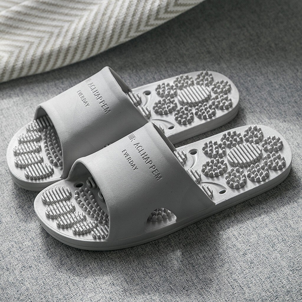 Zapatillas para hombre ducha piscina Sandalias masaje zapatillas suave Ultra Luz Baño pantuflas hogar calzado hombres пляжные тапки мужские: GY / 41