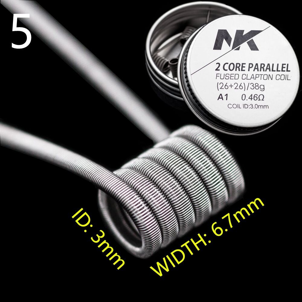 Bobine di riscaldamento alieno sfalsate Clapton Clapton NK KA1 per serbatoio atomizzatore RTA RDA: 5. A1 26x2-38G 8pcs