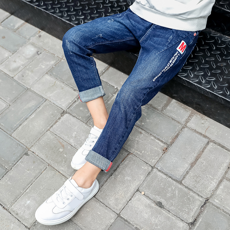 DIIMUU Spring Autumn Kids Boys Clothes Jeans Bottoms Children Boy Denim Long Pants Clothing Slim fit Trousers