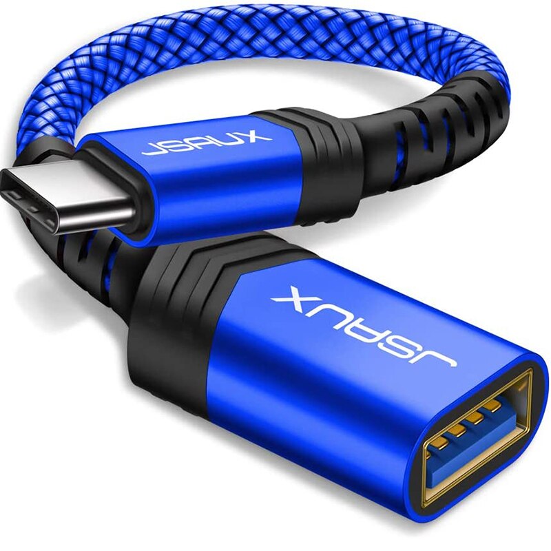 Jsaux OTG Type C Cable USB C Male to USB 3.0 A Female Cable USB C to USB Adapter for MacBook Pro Samsung S9 Huawei P30 P20 Lite: Blue