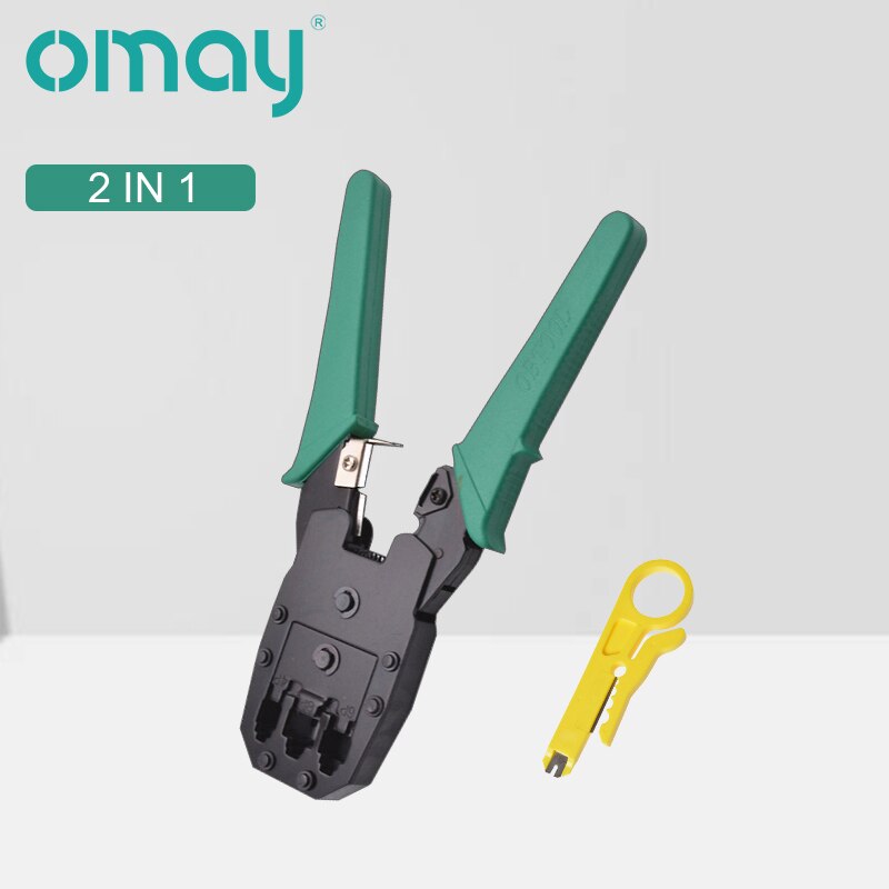 Pince à sertir RJ11 RJ45 verte pour OMAY 6P 8P, testeur de câbles réseau, outil pratique: 2 in 1