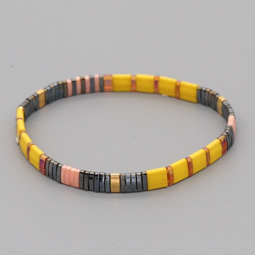 Go2 boho miyuki tila perle armbånd stretch smykker kvinder armbånd boho smykker vintage pulseras mujer