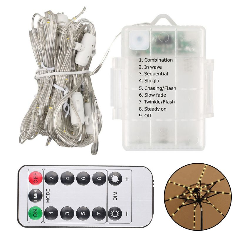 104 LED Umbrella Light Children's Tent Fairy String Light with 8 Mode Push Button Switch: 1