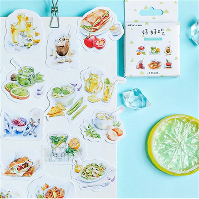 46 pcs Delicious food Sushi Decoration Adhesive Stickers Diy Cartoon Stickers Diary Sticker Scrapbook Kawaii Stationery Stickers