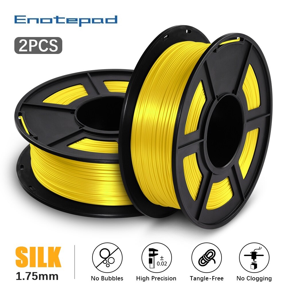 Enotepad PLA Silk filament for 3d filament silk rainbow 3D Printing Materials with Vacuum packaging fast: SILK-YL-2KG