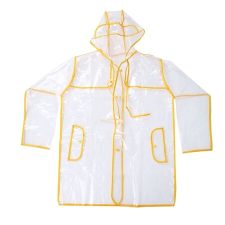 Pvc Transparante Regenjas Vinyl Waterdichte Regenjas Outdoor Reizen Track Hooded Poncho Regenjas Dames Regenjas: YELLOW