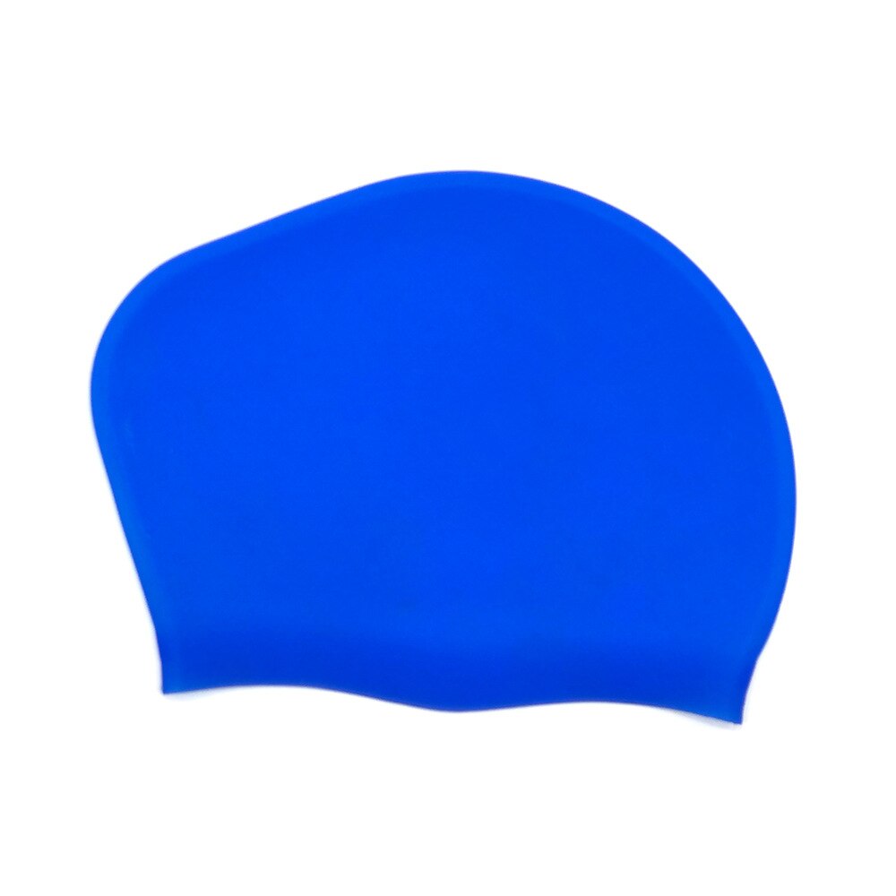 1pc Women Swimming Caps Silicone Gel Ear Protection Long Hair Waterproof Swim Caps for Women Men Swimming Diving Hat Cover: Blue