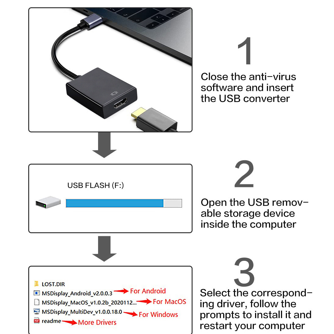 Usb 3.0 Naar Hdmi Adapter Converter Usb Adapter Kabel 1080P Hdtv Projector Multi Display Adapter Gratis Driver Voor Pc Laptop Desktop