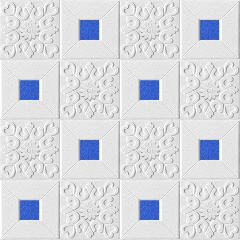 3D Stereo Wall Stickers Self-adhesive Ceiling Decorative Panels Roof Foam Wallpaper Living Room Home Decor Bedroom TV Background: Navy Blue / 70X70cmX1pc