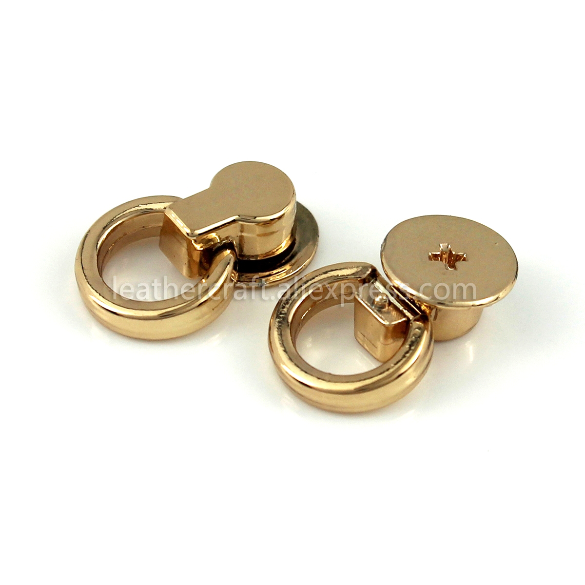 10 stk metaltaske side lille anker kile bøjle klemmer taske side kant anker link hardware med o ringe til lille taske pung: Lysguld