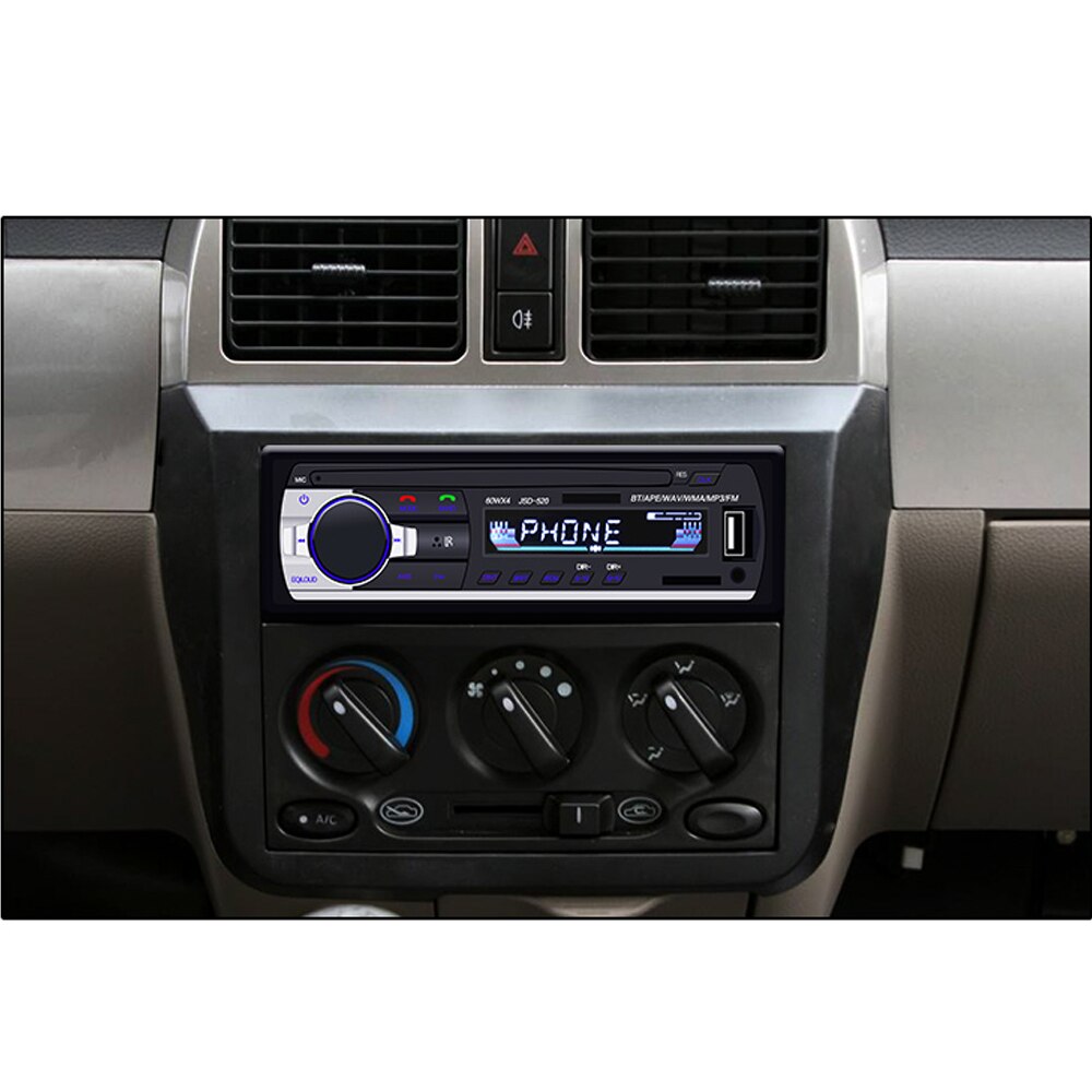 Hikity-Autoradio stéréo, Bluetooth, récepteur, MP3, USB JSD-520, SD, entrée auxiliaire, 1 din, lecteur multimédia, pour voiture
