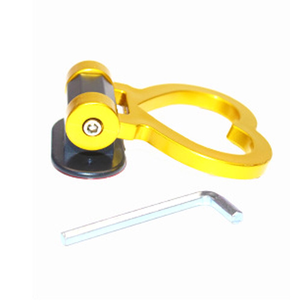 1 piezas con forma de corazón anzuelos de remolque Universal ABS, pegatina de anillo de decoración, barras de remolque multicolor, estilo de coche: Gold