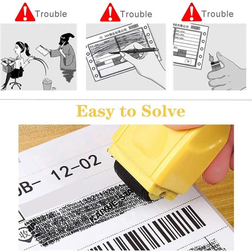 Anti-Counterfeiting Hidden ID Roller Identity Anti-Theft Protection Stamp Privacy Data Garbled Self-Ink Stamp Confidential Smear