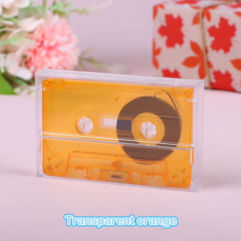 1Set Standard Cassette Color Blank Tape Player With 45 Minutes Magnetic Audio Tape Clear Storage Box For Speech Music Recording: Dark Grey