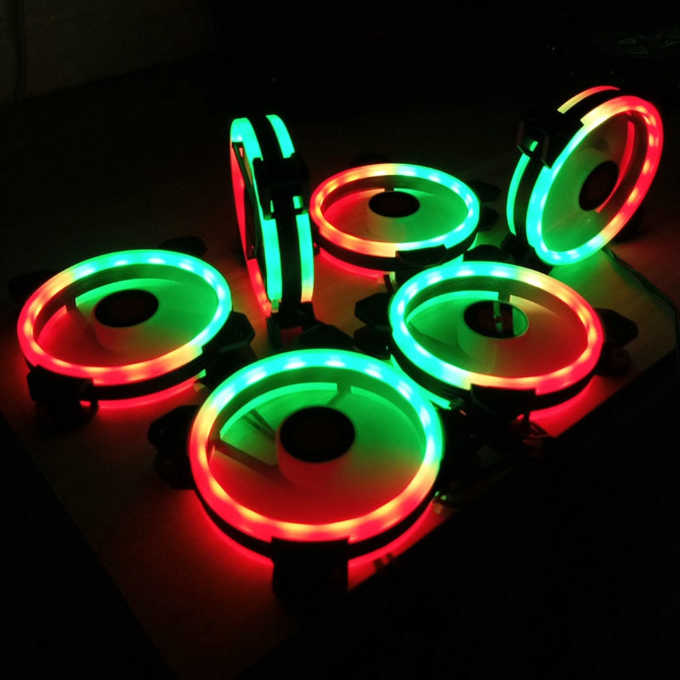Computer Pc Case Fan 120Mm Rgb Passen Led 12V Fan Cooler Rustig Remote Heatsink Computer Cooler Cooling Case fans Met Controller