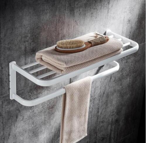 Badkamer Accessoires Set, Witte Vierkante Papier Houder, Handdoek Bar, Zeep Mand, Handdoekenrek, hoekplank, Haak, Badkamer Hardware Set