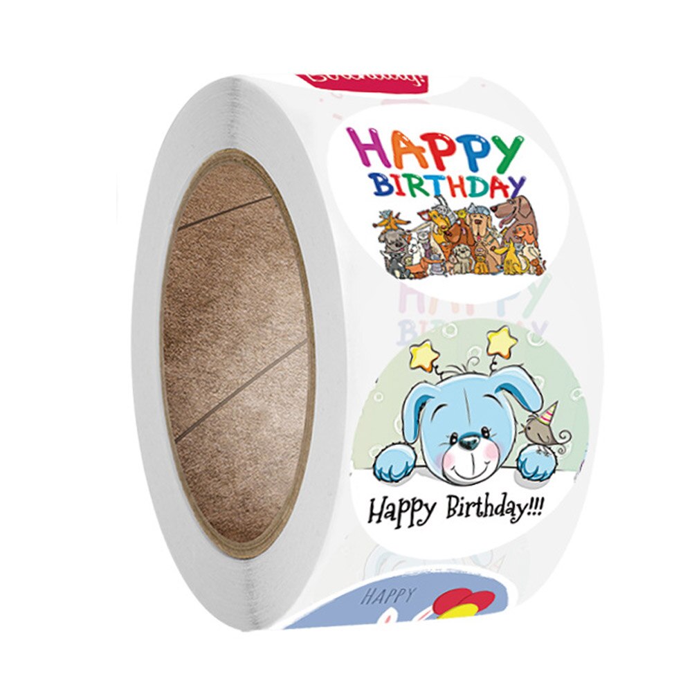 100-500pcs Cute Happy Birthday Sticker Birthday Decoration Label Sealing Balloon Cake Label Packaging Scrapbook Sticker: QY765-300pcs