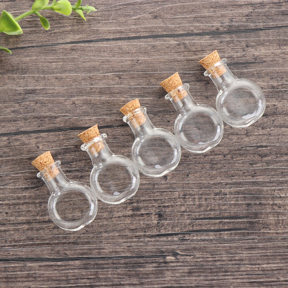 5 Stuks Mini Glazen Kurk Flessen Lege Sample Potjes Willen Fles Diy Hangers Kurk Opslag Flacon Bruiloft Woondecoratie