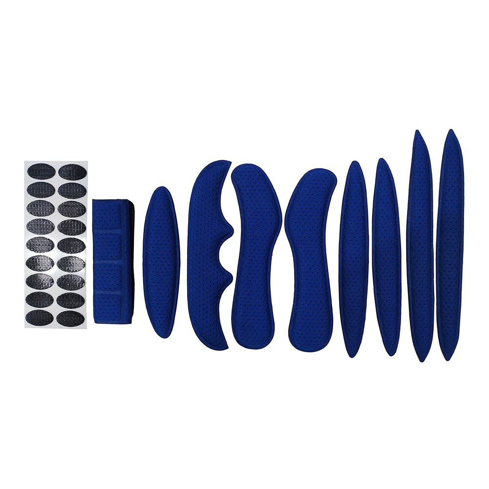Kit de coussinets intérieurs pour casque de moto, 27 pièces, éponge douce de doublure scellée à séchage rapide pour cyclisme, accessoires de coussin de protection: Bleu