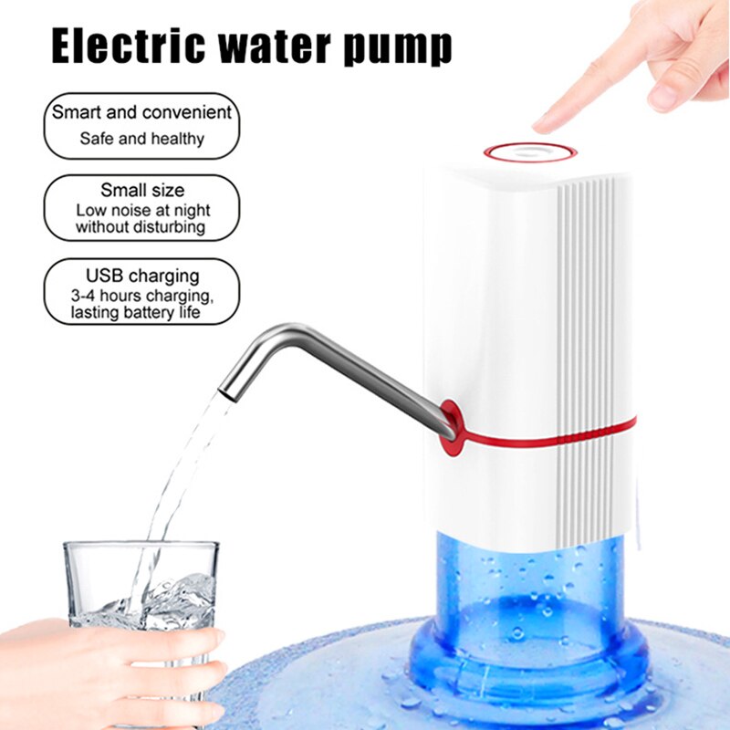 Bombas de botellas de agua para una buena salud, bombas eléctricas de agua potable, dispensador de agua automático portátil recargable por USB: Default Title