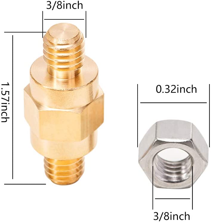 Side Post Battery Terminal Bolt fits GM Accessories to Battery, Standard Battery Post Extender Extension Screws 3/8 16 Stud Bolt