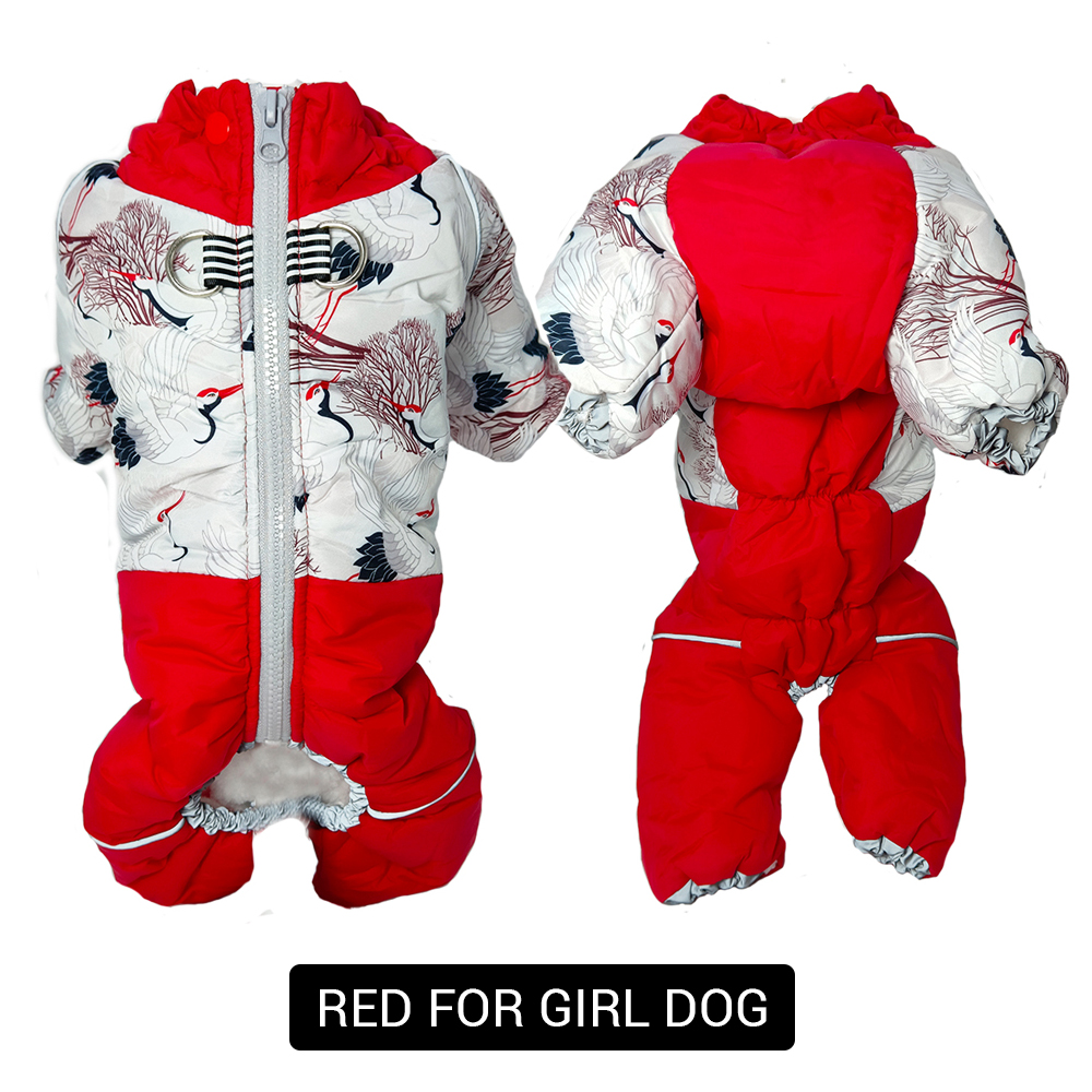 Mädchen/Junge Hund Winter Schneeanzug Wasserdicht Winddicht Winter Jacken für Hunde Weiche Verdicken Vlies Futter Winter Hund Kleidung Overall: rot Pro Mädchen Hund / 12