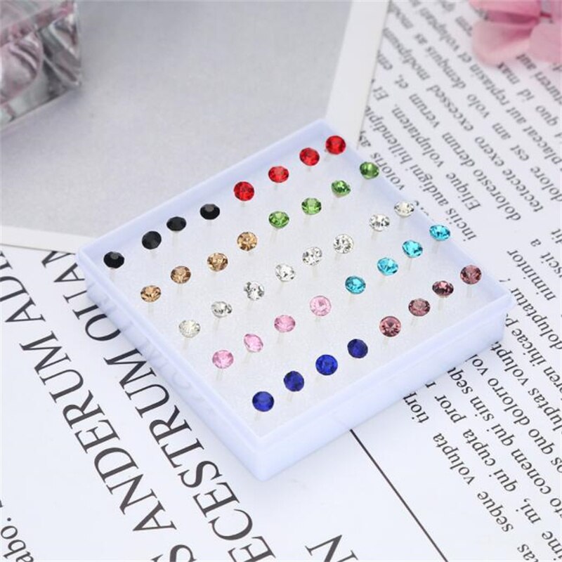 20 Paare 2 3 4 5 6mm Weiß Kristall Zucht Ohrringe einstellen Strass Ohrringe Bausatz Hochzeit Party Denkmal Schild jewlry Für Frauen