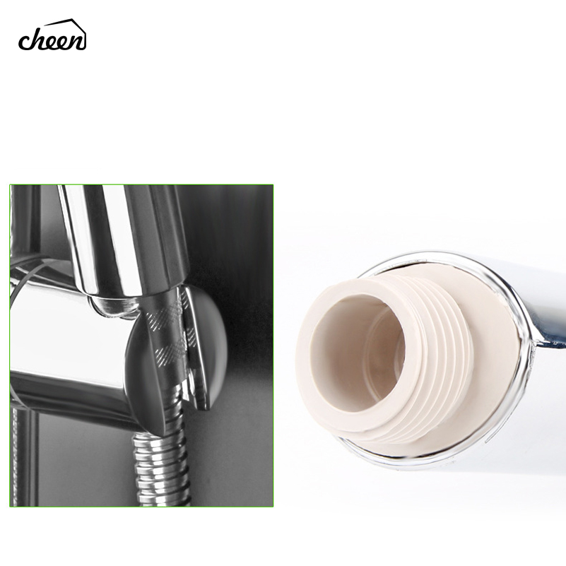 Cheen Hand Held Shower Head 3 Mode Durable ABS Plastic Nozzle Switch Button Spray Head Shower Self cleaning