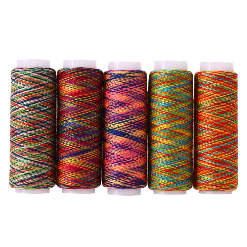 5pcs Rainbow Color Sewing/10pcs Black White Thread Quilting Embroidery Sewing Thread For Sew thread DIY Crafts Sewing Threads: Colorful