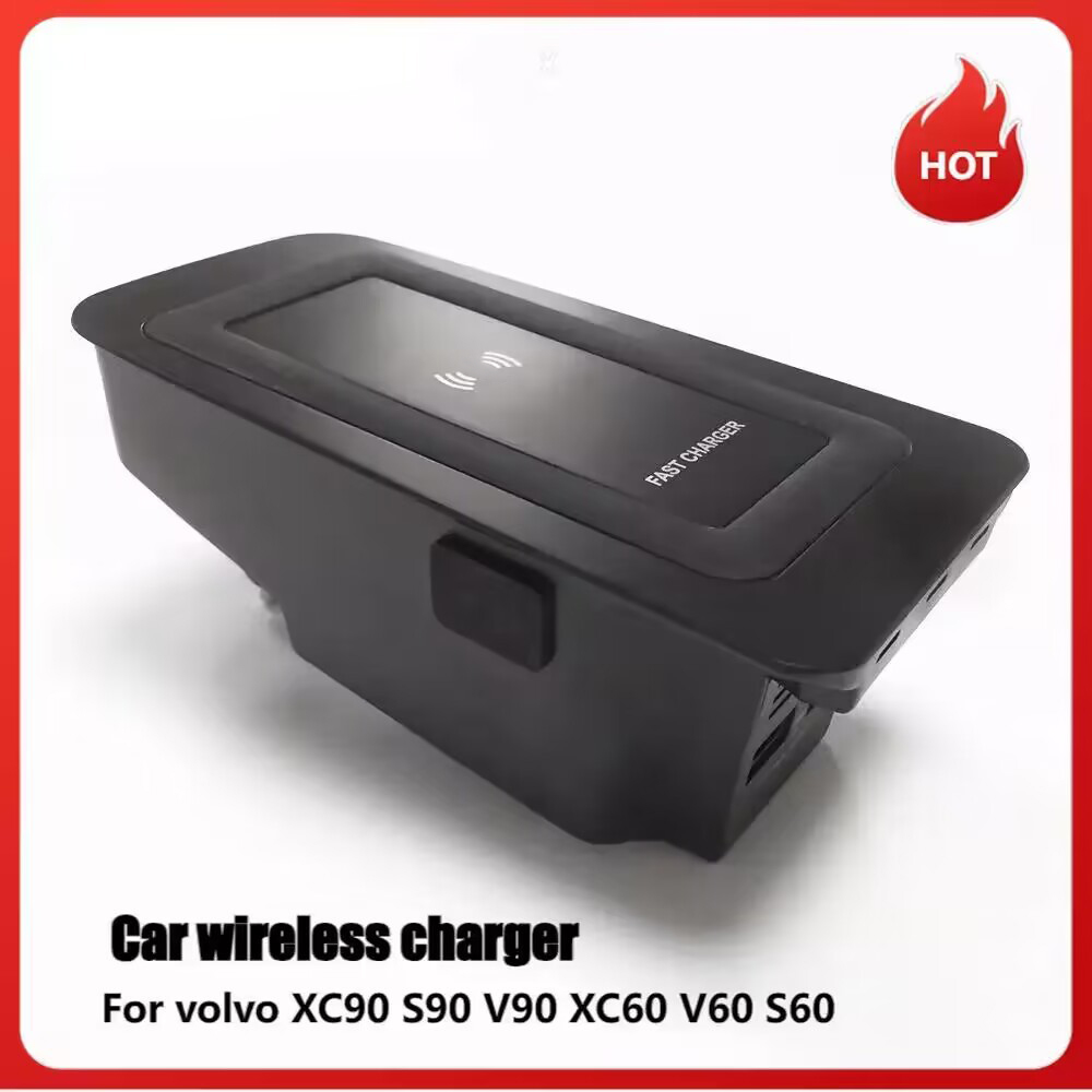 Auto Draadloze Oplader Voor Volvo Xc60 Xc90 V60 S60 V90 S90 -2024 Telefoonhouder Mount Laadplaat Accessoires Interieur