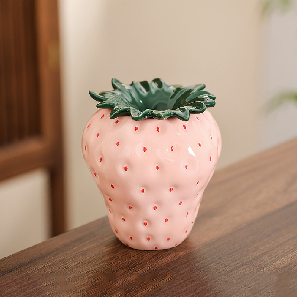 Keramische aardbei asbak met deksel, winddicht en vliegasbestendig, huis, woonkamer, kantoor asbak decoratie, opslag en pro: WHITE