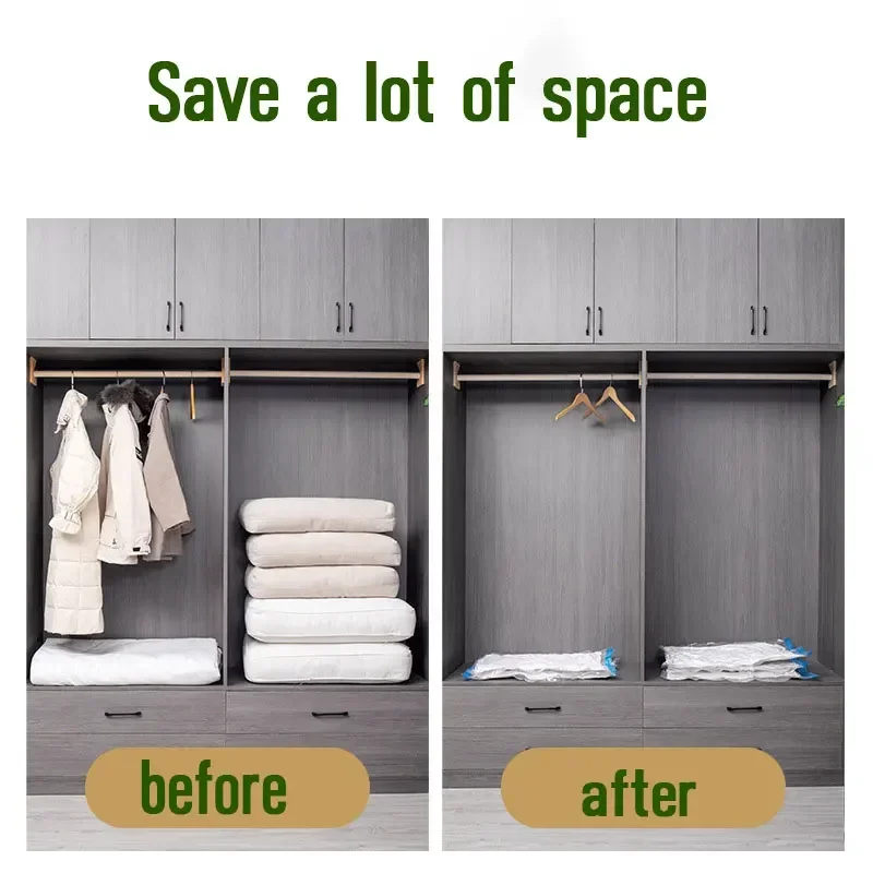 1 Stuks Vacuüm Opbergzakken Garderobe Organizer Vacuüm Seal Zak Ruimtebesparende Zakken Voor Kleding Beddengoed Deken Verpakking Opslag