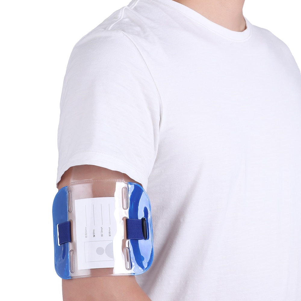 Universal ID Card Holder Transparent Visibility Convenient Arm Band Badge Holder PVC Card Sleeve Office Supplies