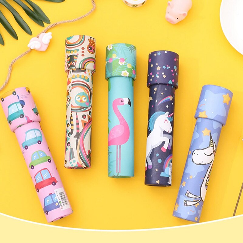 Rotatif licorne imprimer kaléidoscope dessin animé jouets enfants interactif logique magique classique éducatif jouet pour enfant couleur aléatoire