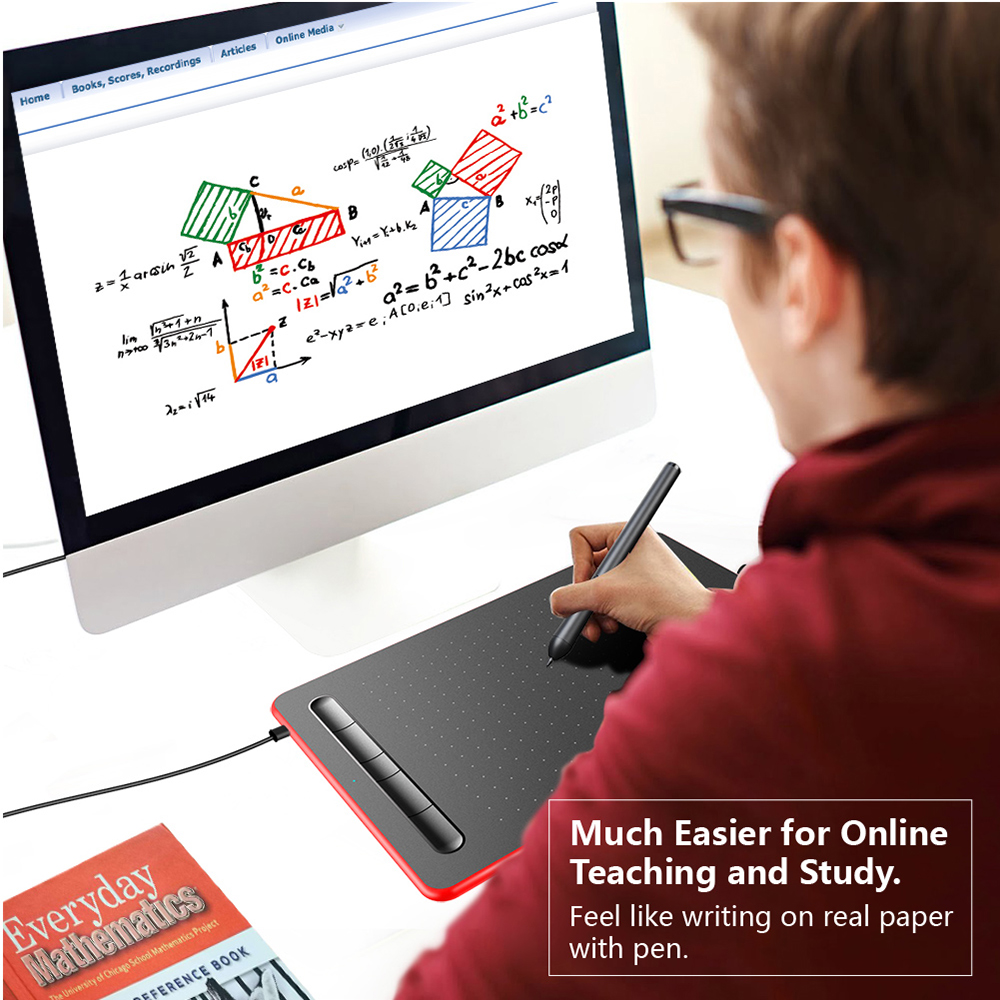 Graphics Tablet Drawing Tablet with 8192 Levels Pressure Sensitivity 5080LPI Resolution 230PPS Read Speed Graphics tablet Pen