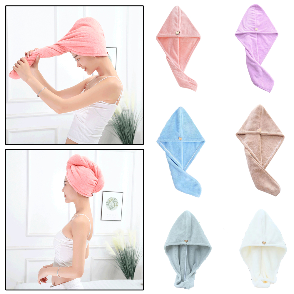 Toallas de baño de secado rápido para mujer, gorro de microfibra, toalla de secado rápido, turbante