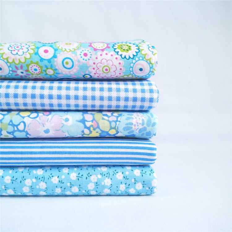 Pure Cotton Plain Hand-made Cloth Group 50 * 50cm Rural Patchwork Style Multi Color Into DIYfabric by the yard: Sky Blue