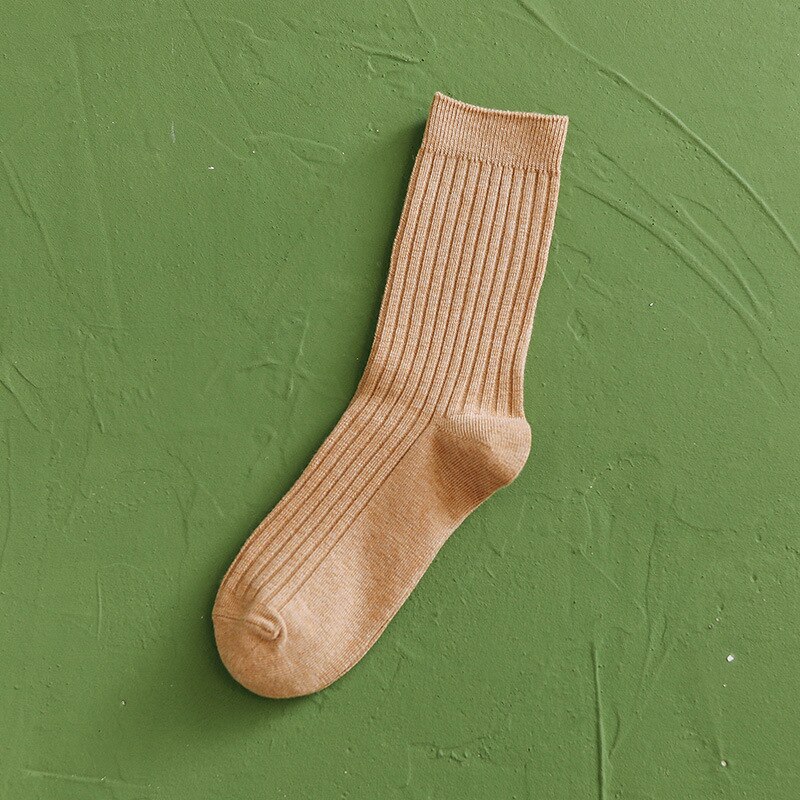 korean style women streetwear cotton socks woman calcetines de la mujer meias mulher skarpetki kobieta skarpety meia chaussette: Coffee color