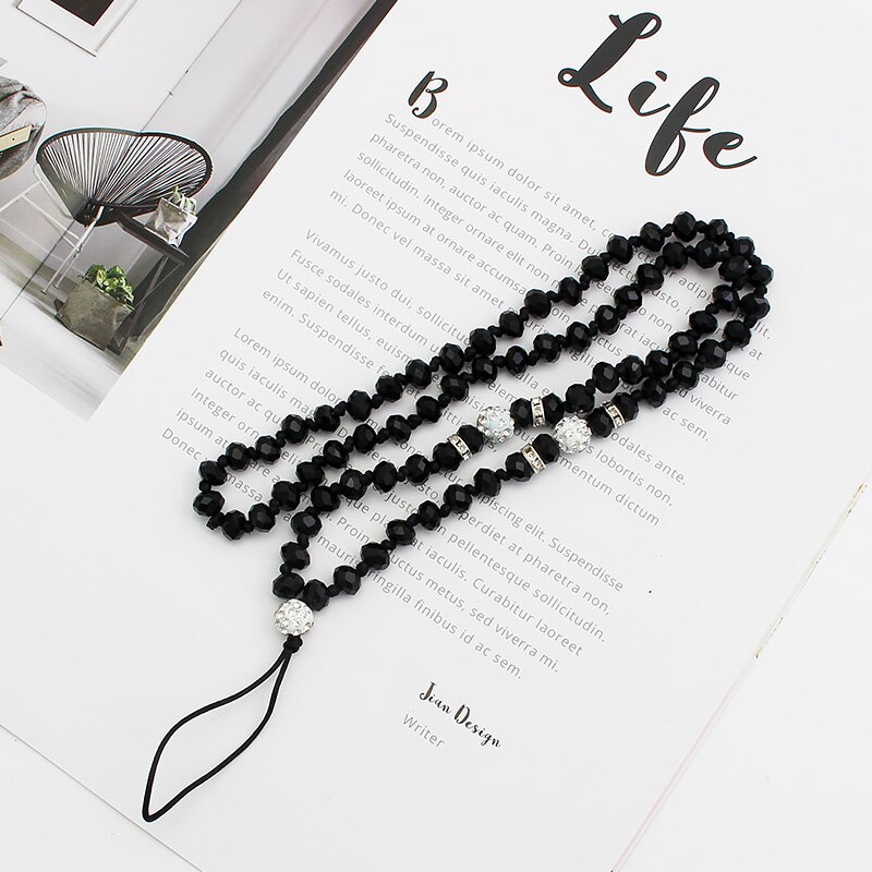 Mobiele Telefoon Riemen Pols Lanyard Riem String Voor Telefoon Iphone 7 8 X Usb Flash Drives Toetsen Sleutelhangers Lanyard Hals opknoping Riem: Long-black