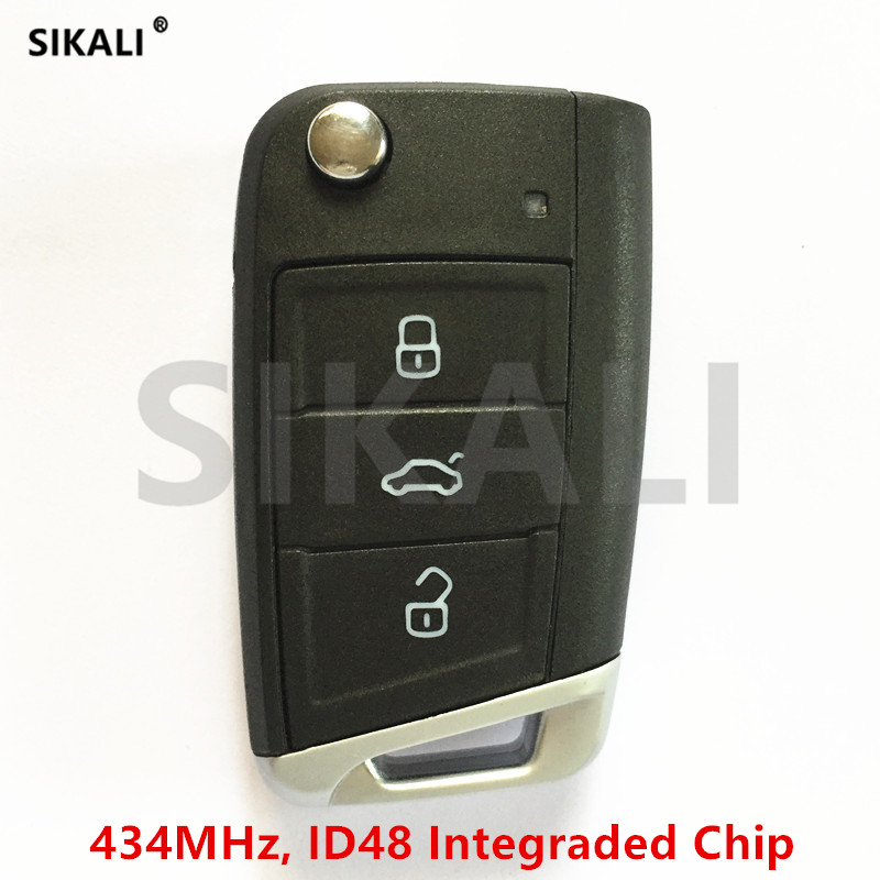SIKALI Auto Afstandsbediening Sleutel Pak voor Skoda Octavia Superb Karoq Rapid 434 MHz met ID48 Chip