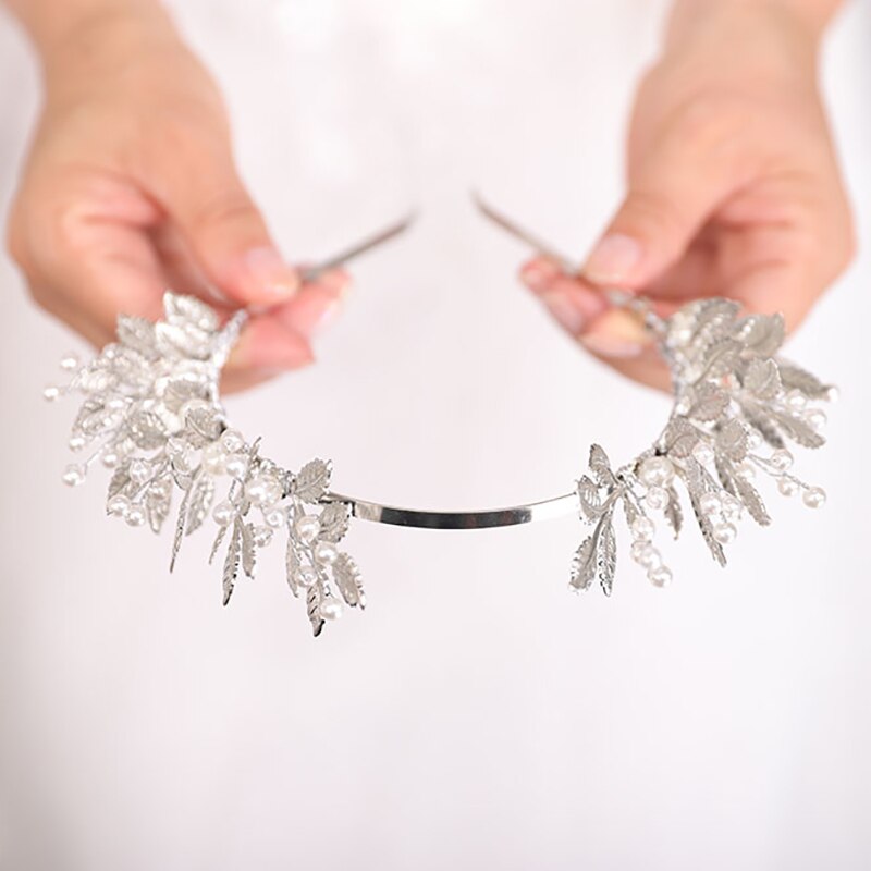 Diadema dorada para el pelo para boda, tocado de hojas Vintage, tiara nupcial, accesorios para el cabello, tiara nupcial de corona para mujer